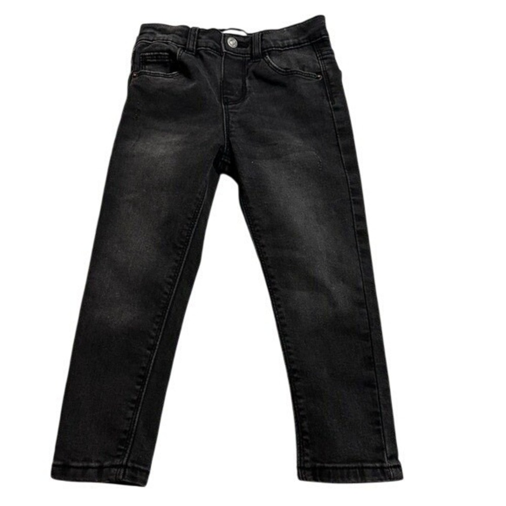 Zara Faded Black Slim Fit Jeans Adjustable Waist Size 3-4 Years CM 104